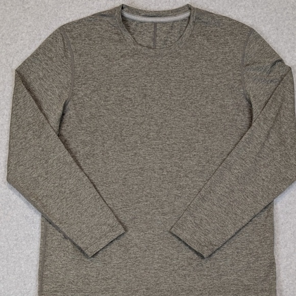 Lululemon Soft Jersey Long Sleeve Shirt Men's L Heathered Rover Thunder Brown - Picture 1 of 4